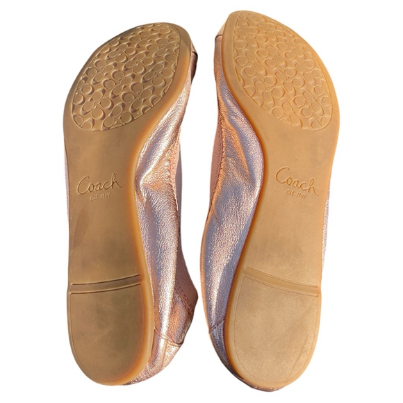 EUC - Coach Dalia Rose Gold Leather Ballet Flat - Size 8.5 - Picture 3 of 10